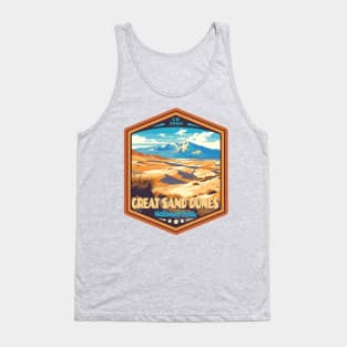 Great Sand Dunes  National Park Vintage WPA Style National Parks Art Tank Top